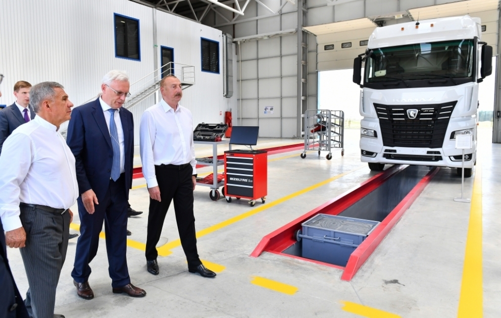La SARL Leasing automobile Azerbaïdjan ouvre ses portes dans le Parc industriel de la Zone économique de la Vallée d’Araz  Le président azerbaïdjanais Ilham Aliyev et le dirigeant du Tatarstan Rustam Minnikhanov assistent à la cérémonie  MIS A JOUR VIDEO
