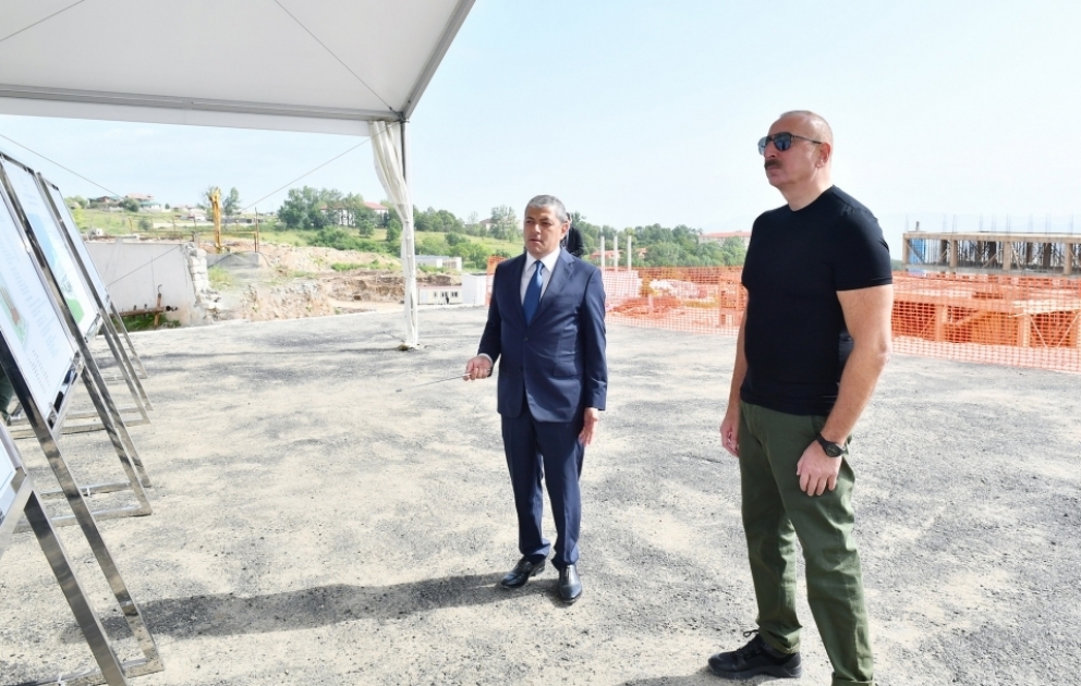 President Ilham Aliyev examined construction progress of Shusha city hospital VIDEO
