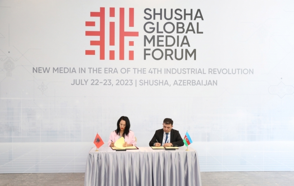AZƏRTAC Şuşada Qlobal Media Forumu çərçivəsində üç xarici informasiya agentliyi ilə müqavilə imzalayıb VİDEO