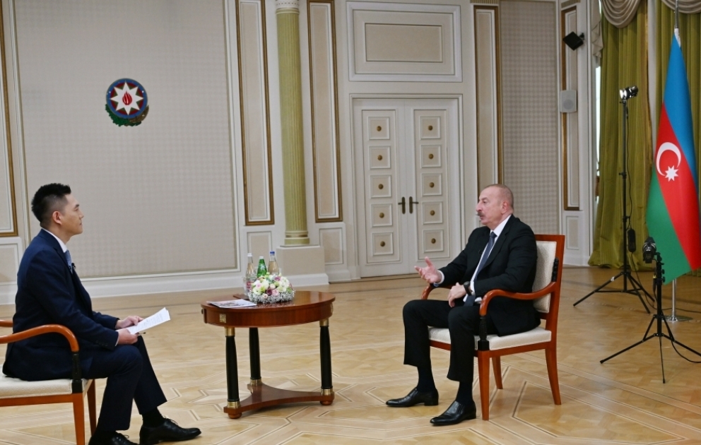Le président azerbaïdjanais Ilham Aliyev accorde une interview au China Media Group VIDEO