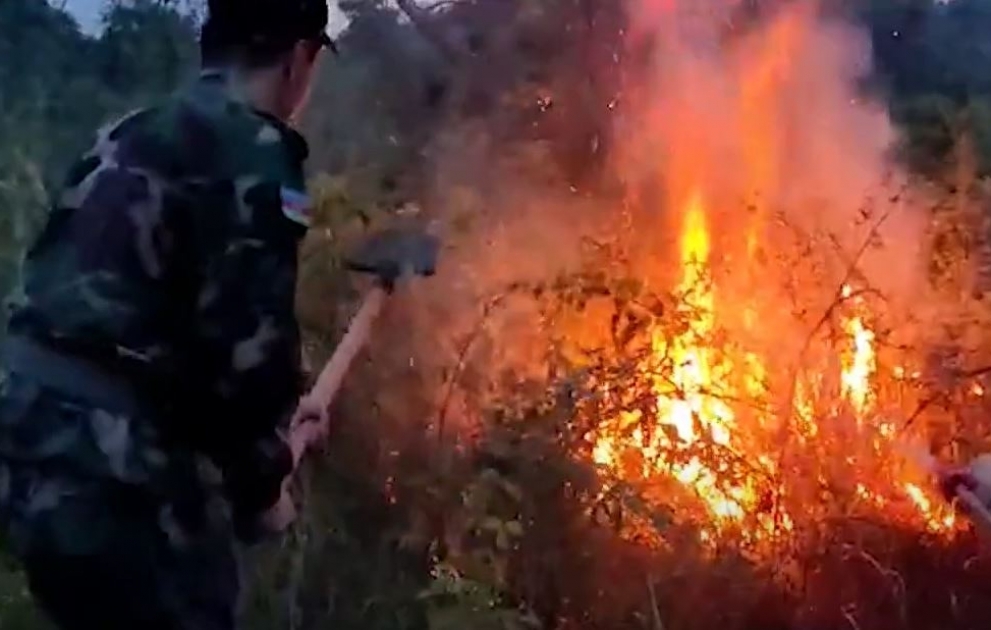 FHN: Xaçmazda baş vermiş yanğın söndürülüb VİDEO