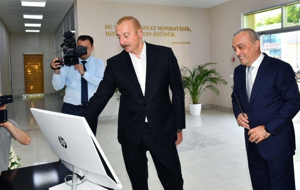 Qazax şəhərinin su təchizatı və kanalizasiya sistemləri istismara verilib YENİLƏNİB VİDEO