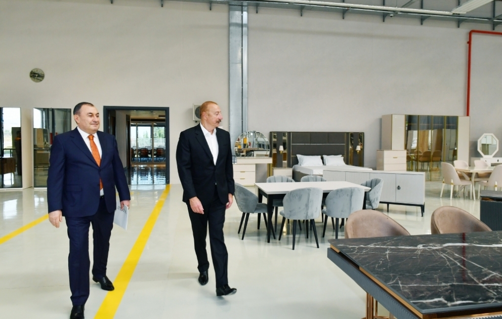 Präsident Ilham Aliyev weiht Möbelfabrik “Venzana“ in Gazakh Region ein  VIDEO