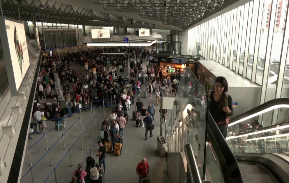 Frankfurt hava limanını su basıb, 70-ə yaxın reys təxirə salınıb VİDEO