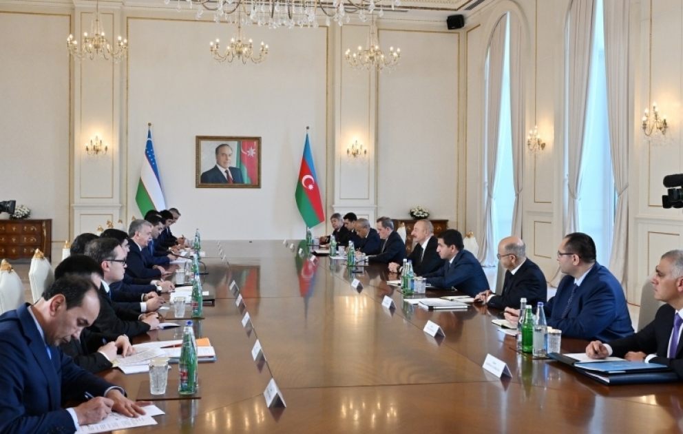 Präsident Ilham Aliyev und Präsident Shavkat Mirziyoyev treffen sich in erweitertem Format  VIDEO