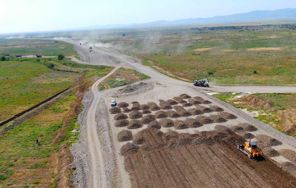 Ağdam-Füzuli avtomobil yolunun inşası sürətlə davam edir  VİDEO