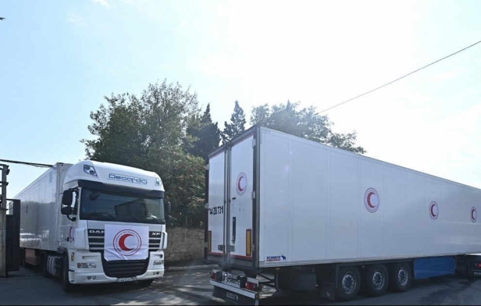 Azərbaycan Qızıl Aypara Cəmiyyəti Qarabağda yaşayan erməniəsilli şəxslər üçün humanitar yardım yola salıb VİDEO
