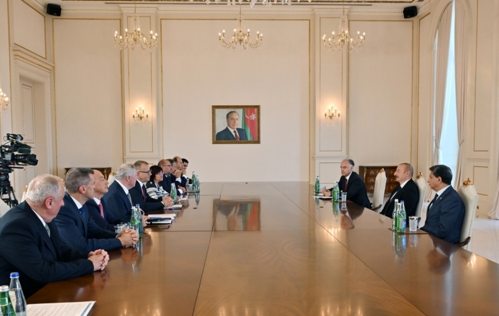 President Ilham Aliyev received delegation led by Speaker of National Council of Slovakia VIDEO