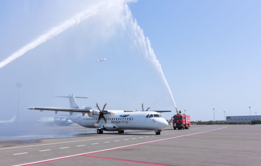 Heydər Əliyev Beynəlxalq Aeroportu “Georgian Wings” aviaşirkətinin ilk reysini qəbul edib VİDEO