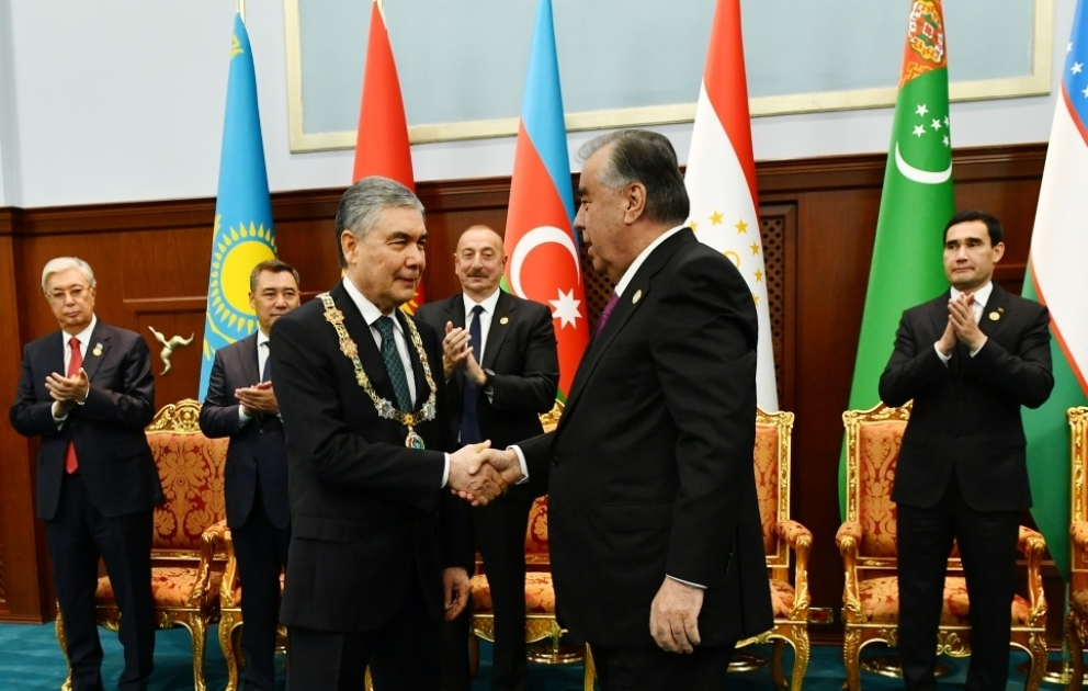 Prezident İlham Əliyev Düşənbədə Qurbanqulu Berdiməhəmmədovun təltifolunma mərasimində iştirak edib  VİDEO