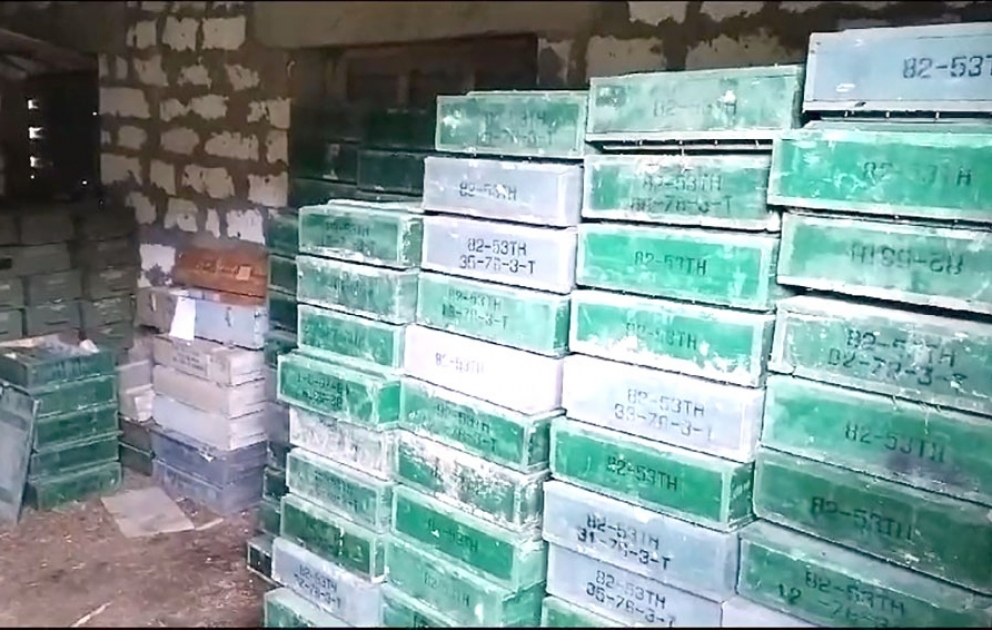 На объекте гражданского назначения на территории населенного пункта Гозлукерпю обнаружен склад боеприпасов ВИДЕО