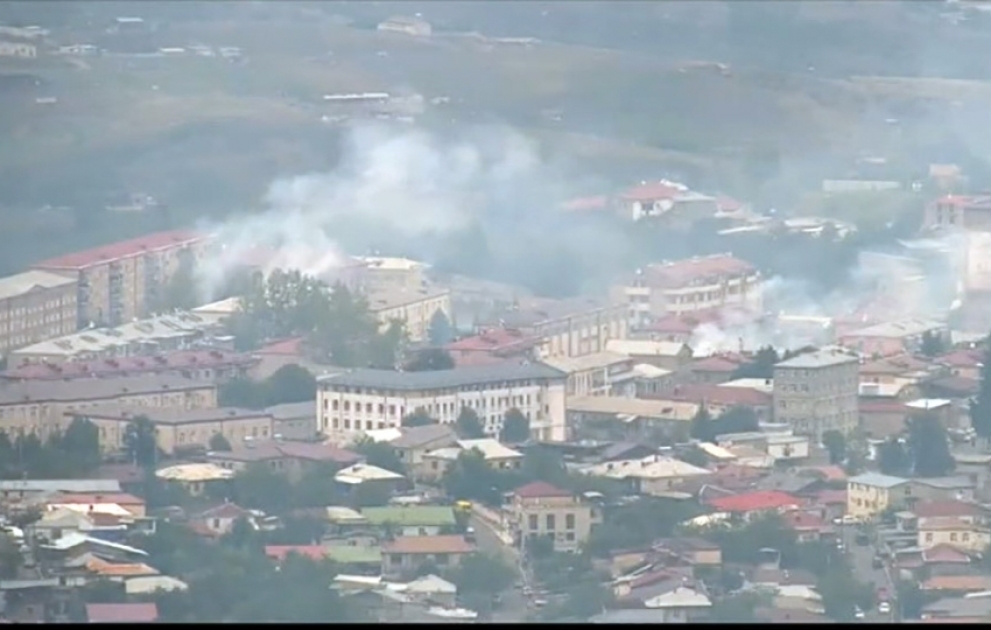 Azerbaijan’s Ministry of Internal Affairs: Deliberate fires set in Khankendi VIDEO
