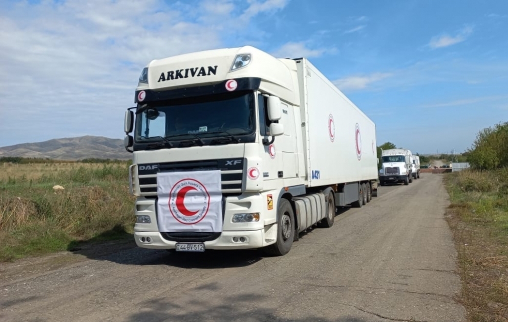 Azerbaijan sends another humanitarian aid convoy to Khankendi VIDEO