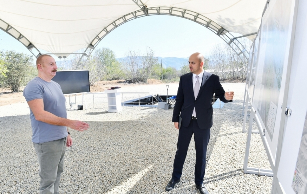 President of Azerbaijan Ilham Aliyev laid foundation stone for Zangilan village  VIDEO