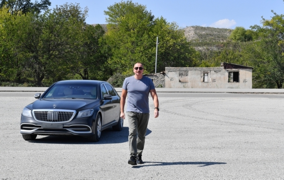 President Ilham Aliyev laid foundation stone for Alibeyli village in Zangilan district  VIDEO
