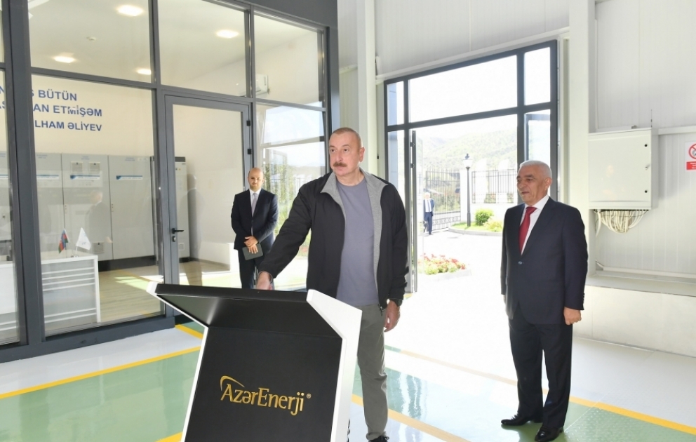 Präsident Ilham Aliyev weiht Wasserkraftwerk „Jahangirbeyli“ in Zangilan Region ein AKTUALISIERT VIDEO