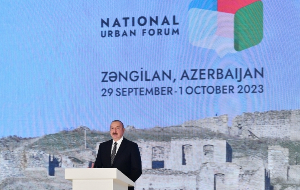 The 2nd Azerbaijan National Urban Forum was held in Zangilan President Ilham Aliyev addressed opening ceremony VIDEO