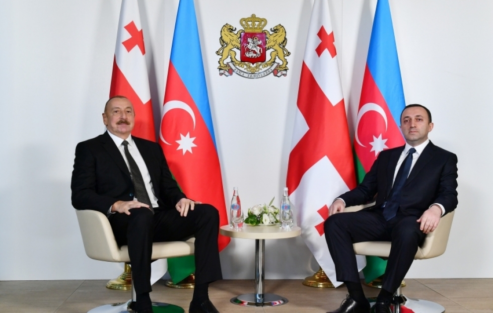 President of Azerbaijan Ilham Aliyev held one-on-one meeting with Prime Minister of Georgia Irakli Garibashvili VIDEO
