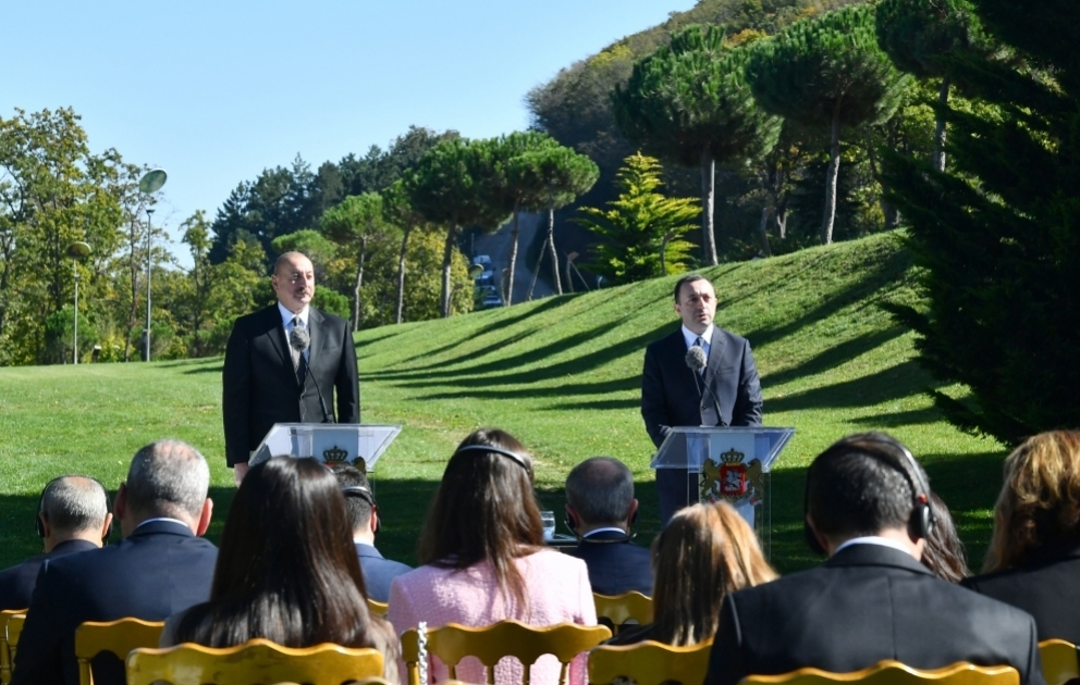 President of Azerbaijan and Prime Minister of Georgia made press statements VIDEO