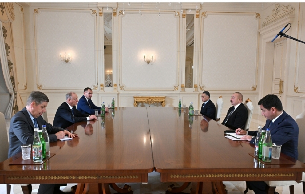 Präsident Ilham Aliyev empfängt Sekretär des Sicherheitsrats der Russischen Föderation VIDEO