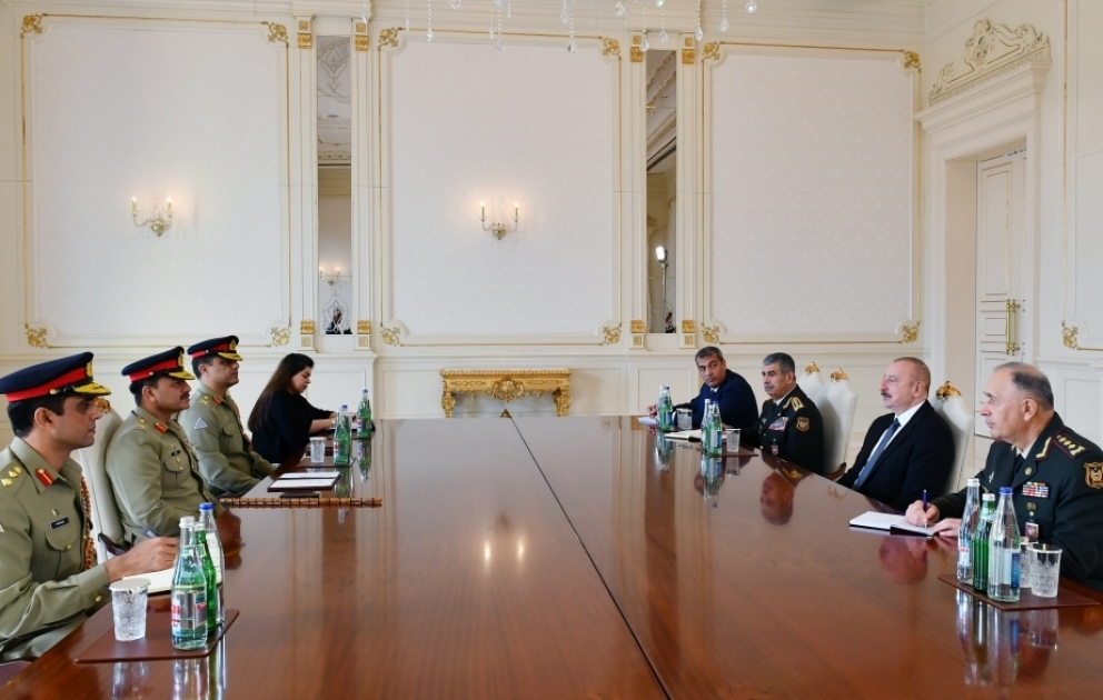 Prezident İlham Əliyev Pakistan Silahlı Qüvvələrinin Quru Qoşunları komandanını qəbul edib YENİLƏNİB VİDEO