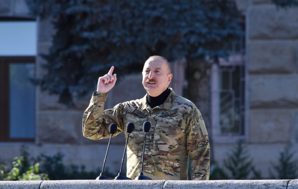 Prezident İlham Əliyev: İkinci Qarabağ müharibəsinin Azərbaycan dövlətinin tam Zəfəri ilə nəticələnməsi tarixi hadisədir VİDEO