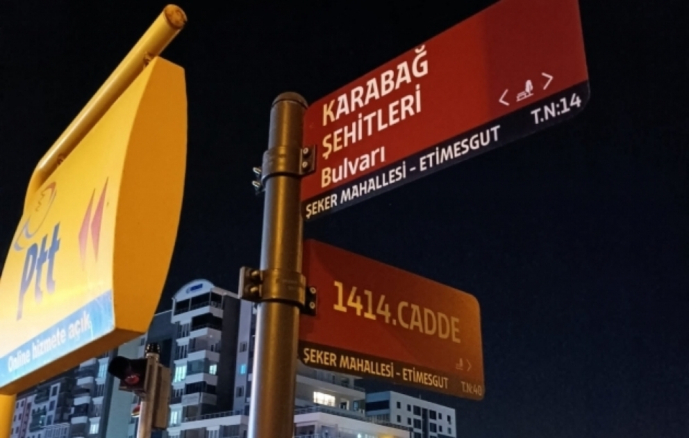 Ankara küçələrindən biri “Qarabağ Şəhidləri Bulvarı” adlandırılıb VİDEO