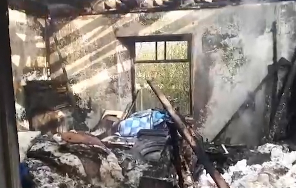 Balakəndə ev yanıb VİDEO