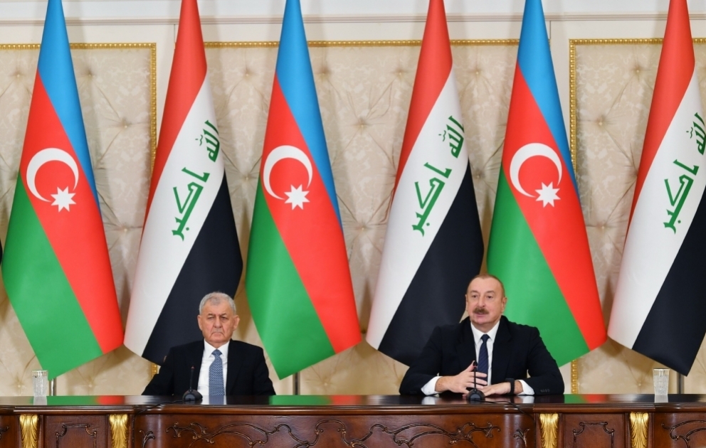 Azərbaycan və İraq prezidentləri mətbuata bəyanatlarla çıxış ediblər YENİLƏNİB VİDEO