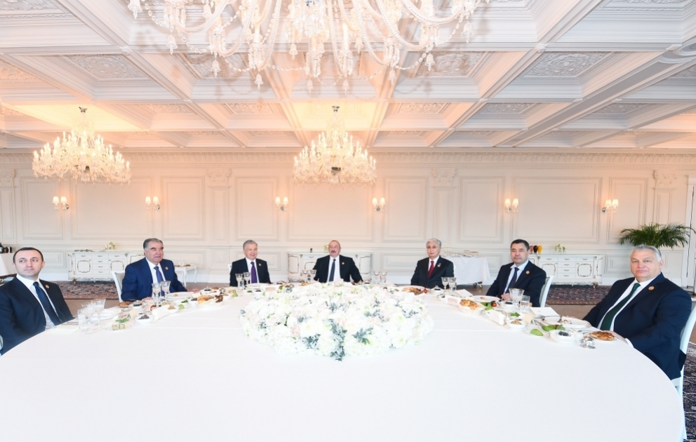 Official lunch was hosted on behalf of President Ilham Aliyev in honor of heads of state and government participating in SPECA Summit VIDEO