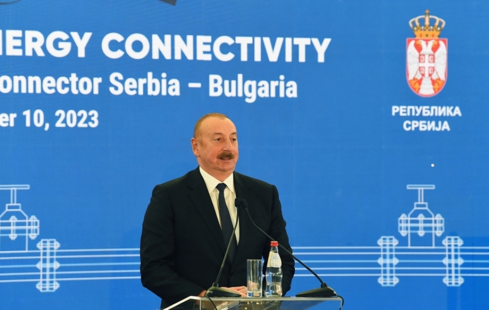 In der Stadt Niš serbisch-bulgarische Gasverbindungsleitung eingeweiht  Aserbaidschans Präsident nimmt an Einweihung teil VIDEO
