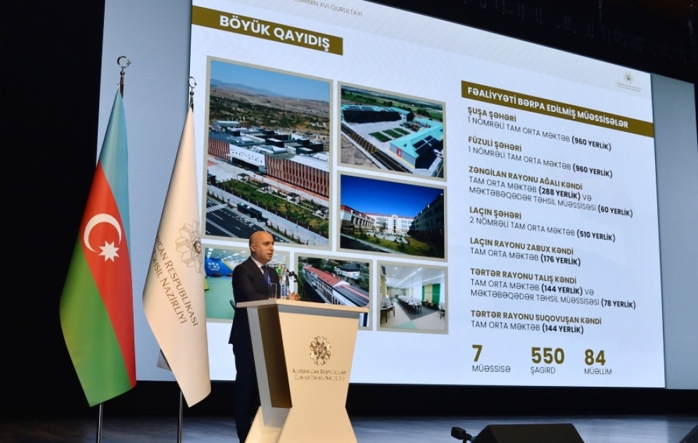 Azərbaycan müəllimlərinin XVI qurultayı keçirilir YENİLƏNİB - 4 VİDEO