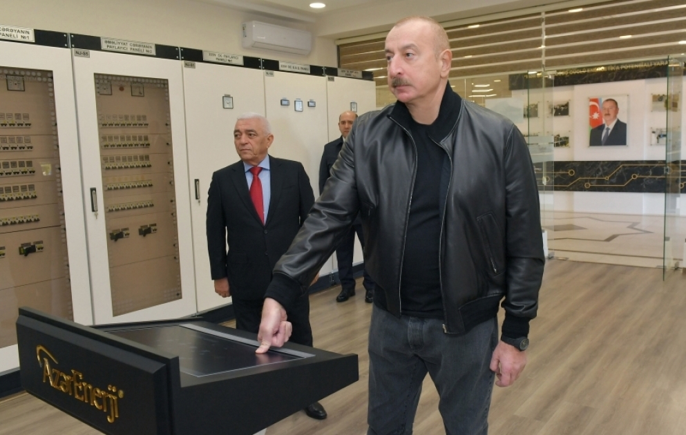 Prezident İlham Əliyevin və birinci xanım Mehriban Əliyevanın Ağdam rayonuna səfəri  “AzərEnerji” ASC-nin 110/35/10 kV-luq “Ağdam” qovşaq yarımstansiyasının açılışı olub VİDEO