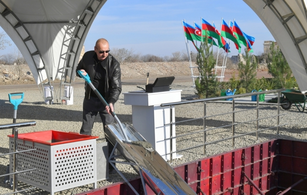 Foundation stone for Aghdam city Central Park was laid VIDEO