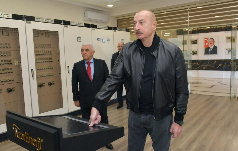 Le président de la République et son épouse se déplacent à Aghdam Inauguration de la sous-station électrique « Aghdam » d’une puissance de 110/35/10 kV VIDEO