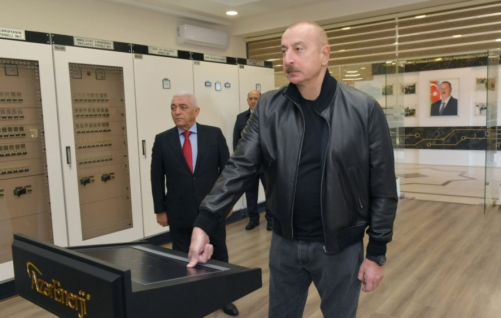 Präsident Ilham Aliyev und First Lady Mehriban Aliyeva zu Besuch in Agdam 110/35/10 Umspannwerk „Agdam“ eingeweiht VIDEO