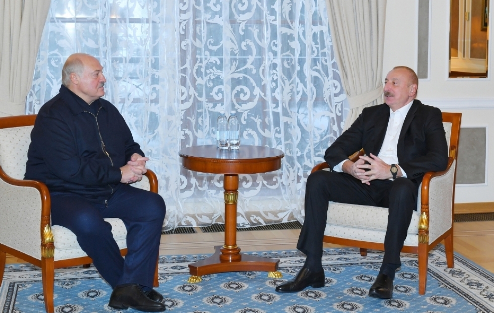 President of Azerbaijan Ilham Aliyev met with President of Belarus Aleksandr Lukashenko in Saint Petersburg VIDEO