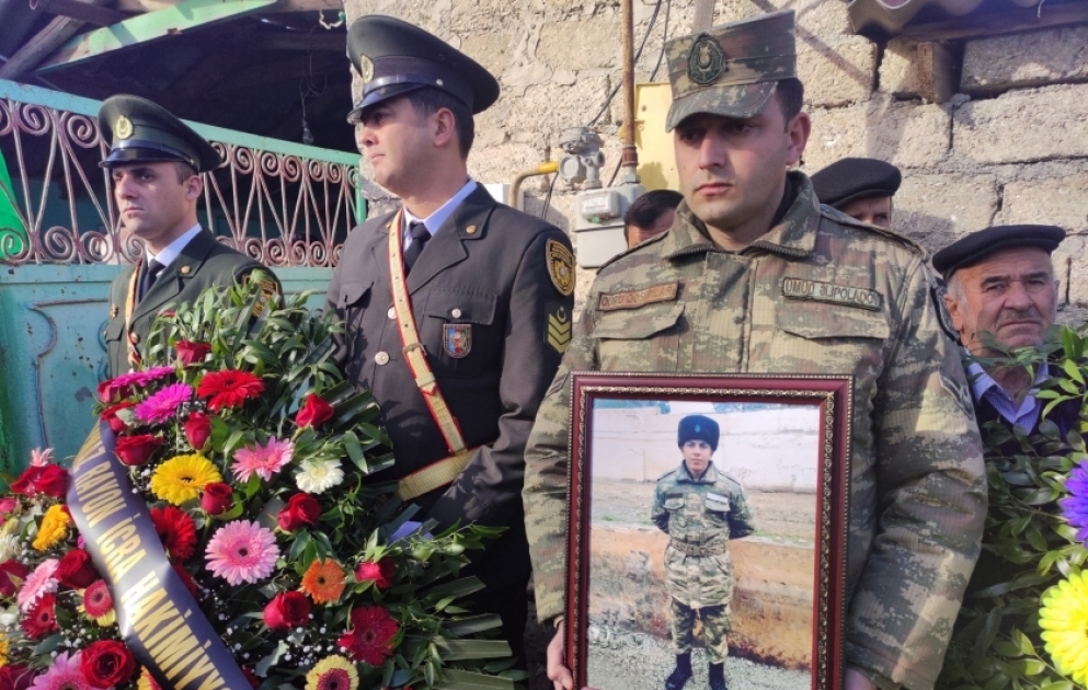 Şəhid Səxavət Axundov Xaçmaz rayonunun Sayad kəndində dəfn edilib VİDEO