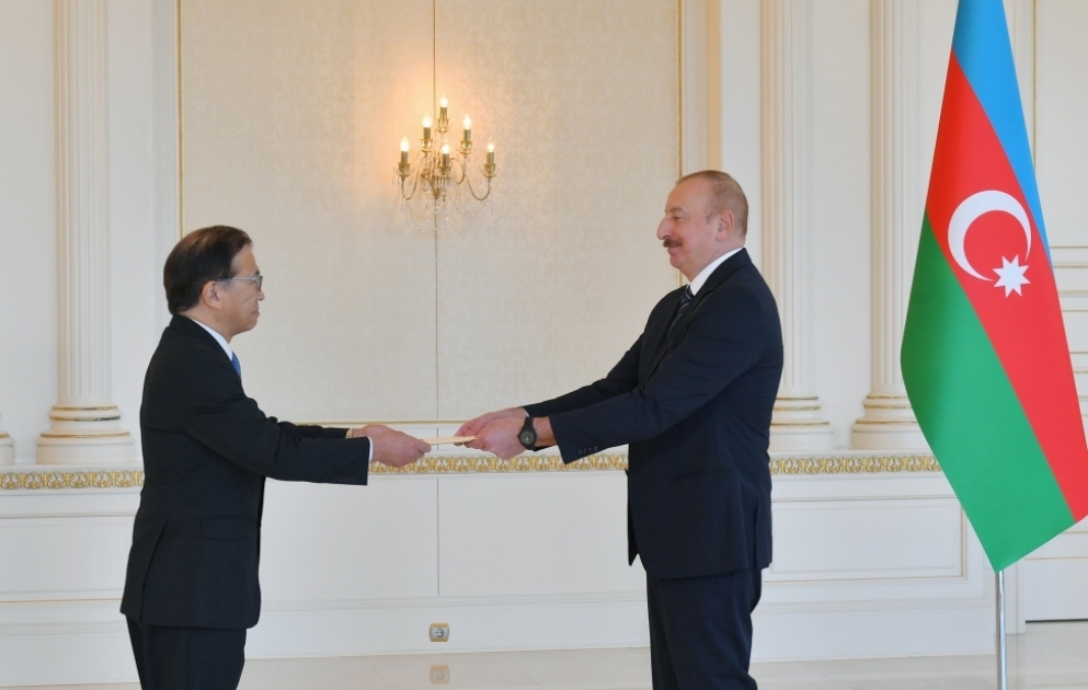 President of Azerbaijan Ilham Aliyev accepted credentials of incoming ambassador of Japan VIDEO