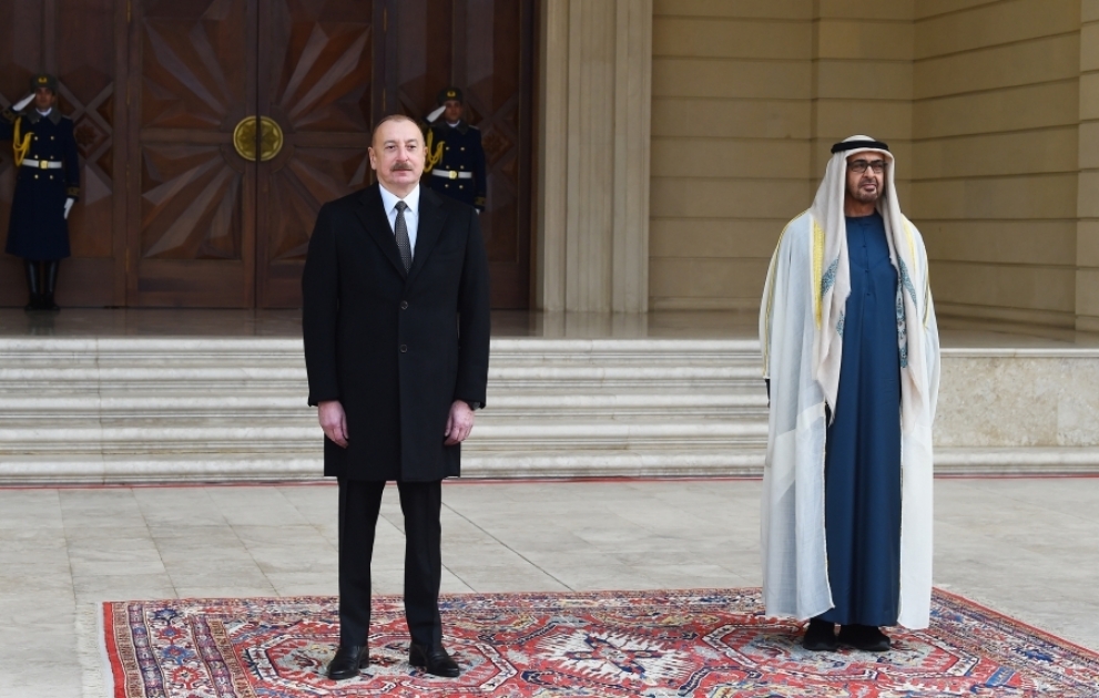 Official welcome ceremony was held for President of United Arab Emirates Sheikh Mohamed bin Zayed Al Nahyan VIDEO