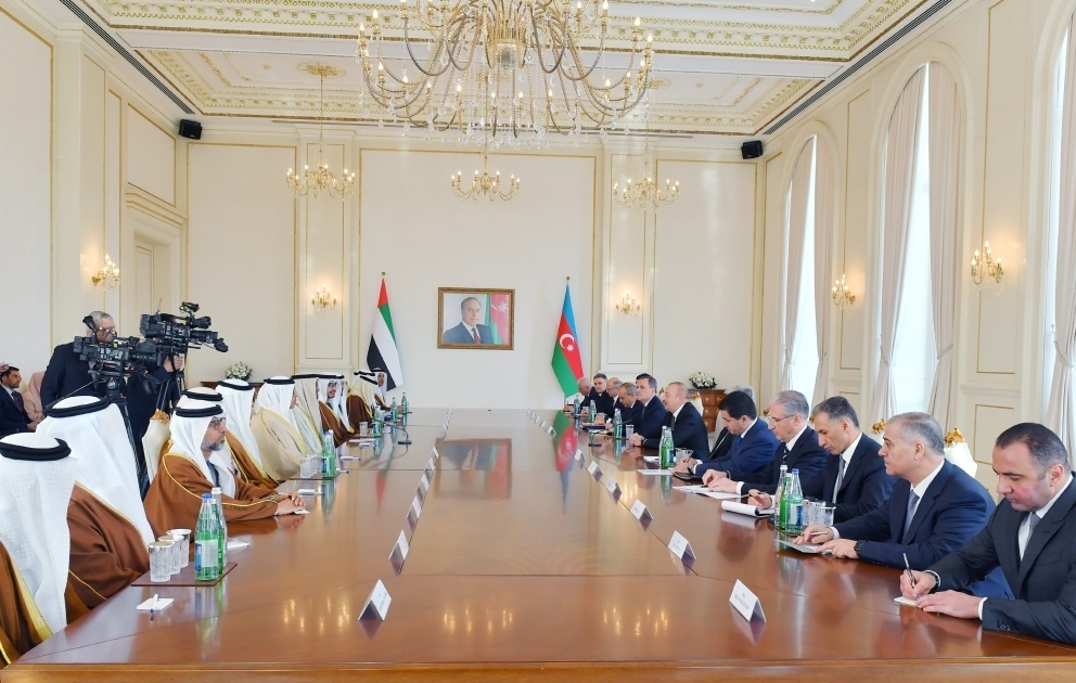 Presidents of Azerbaijan and United Arab Emirates held expanded meeting VIDEO