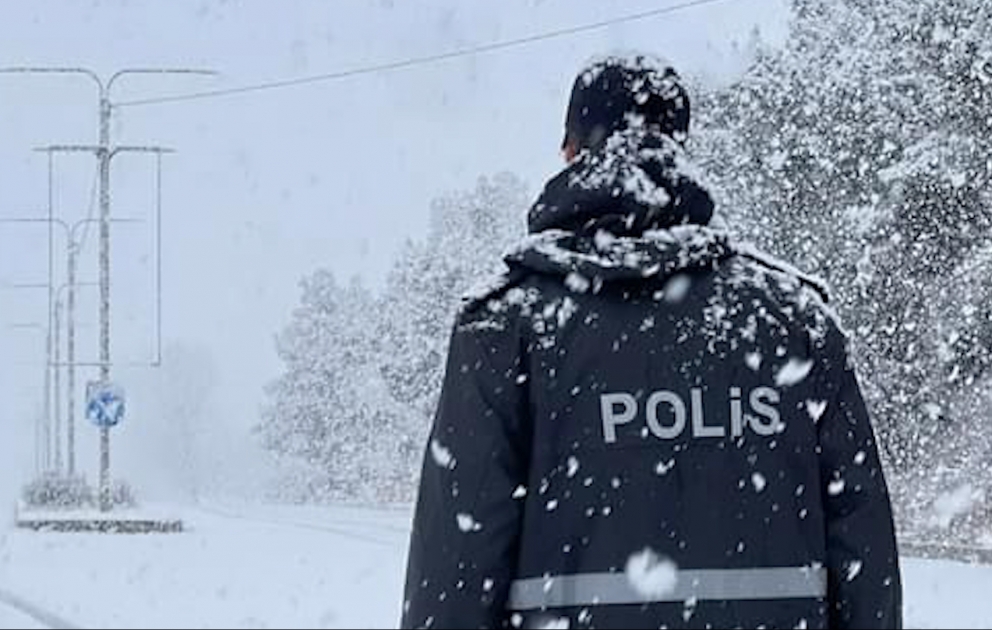 DİN: Xankəndidə polis əməkdaşları hava şəraitindən asılı olmayaraq xidmətini davam etdirir VİDEO