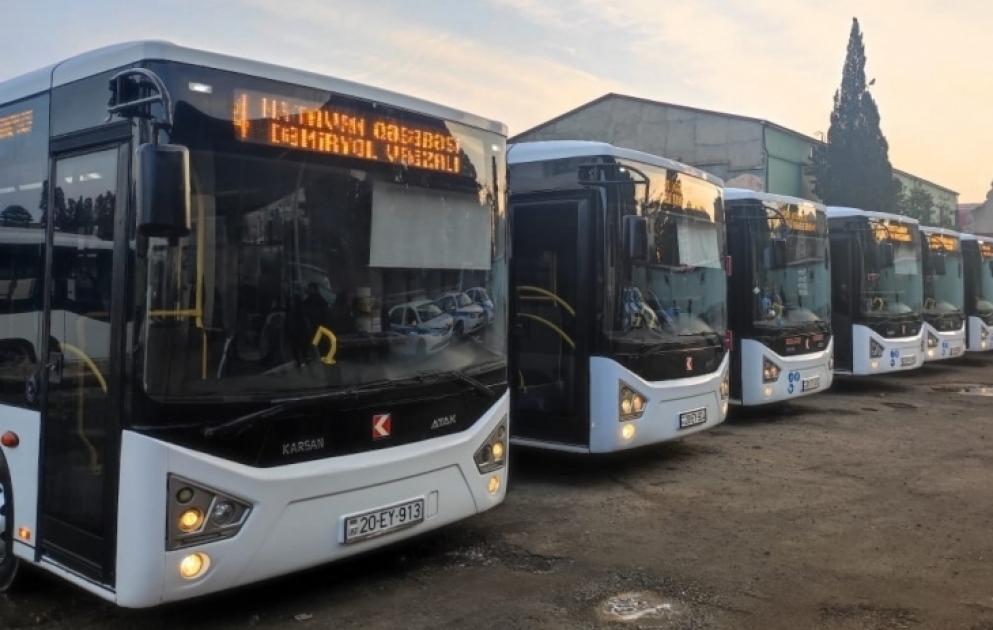 Gəncəyə yeni gətirilən avtobuslar xəttə buraxılıb  YENİLƏNİB VİDEO