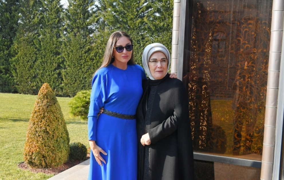 First Ladies of Azerbaijan and Türkiye held meeting in Ankara VIDEO