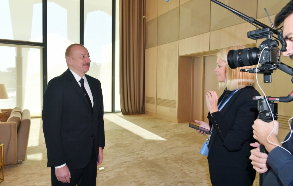 President of Azerbaijan Ilham Aliyev was interviewed by Euronews TV channel VIDEO