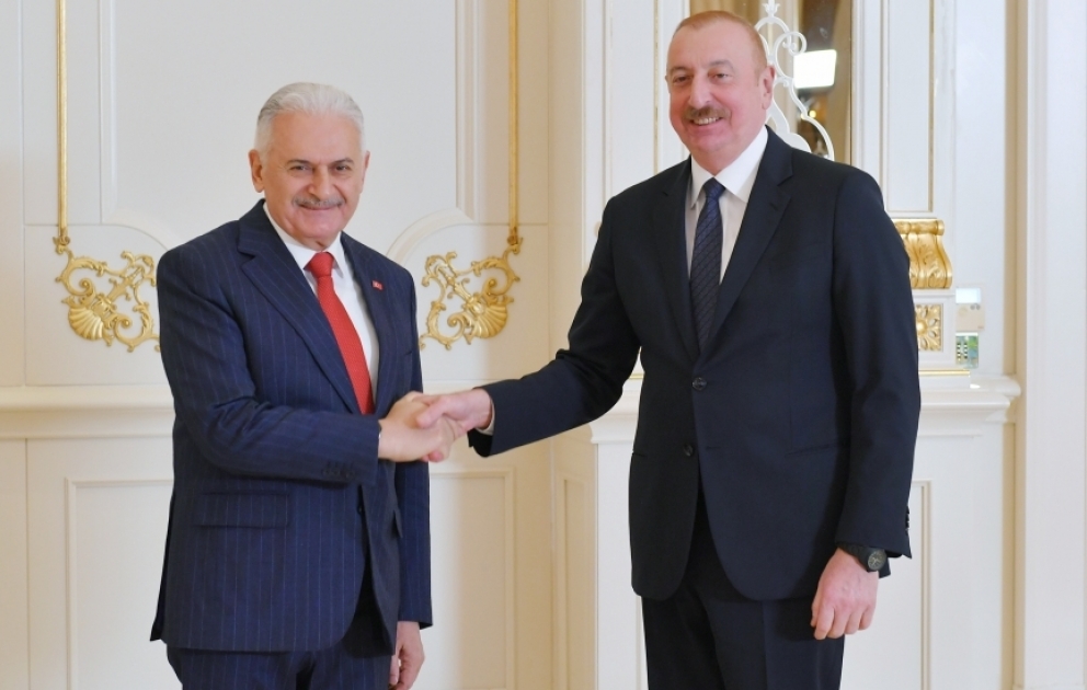 President Ilham Aliyev received Chairman of Council of Elders of Organization of Turkic States Binali Yıldırım VIDEO