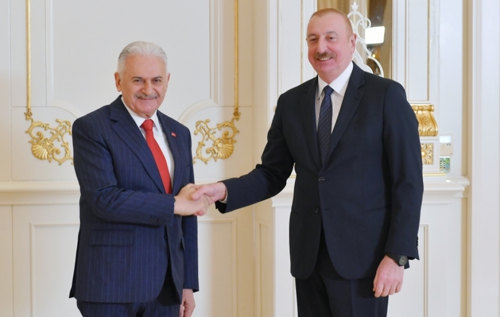 Präsident Ilham Aliyev empfangt Vorsitzenden des Ältestenrats der Organisation Türkischer Staaten Binali Yildirim AKTUALISIERT VIDEO
