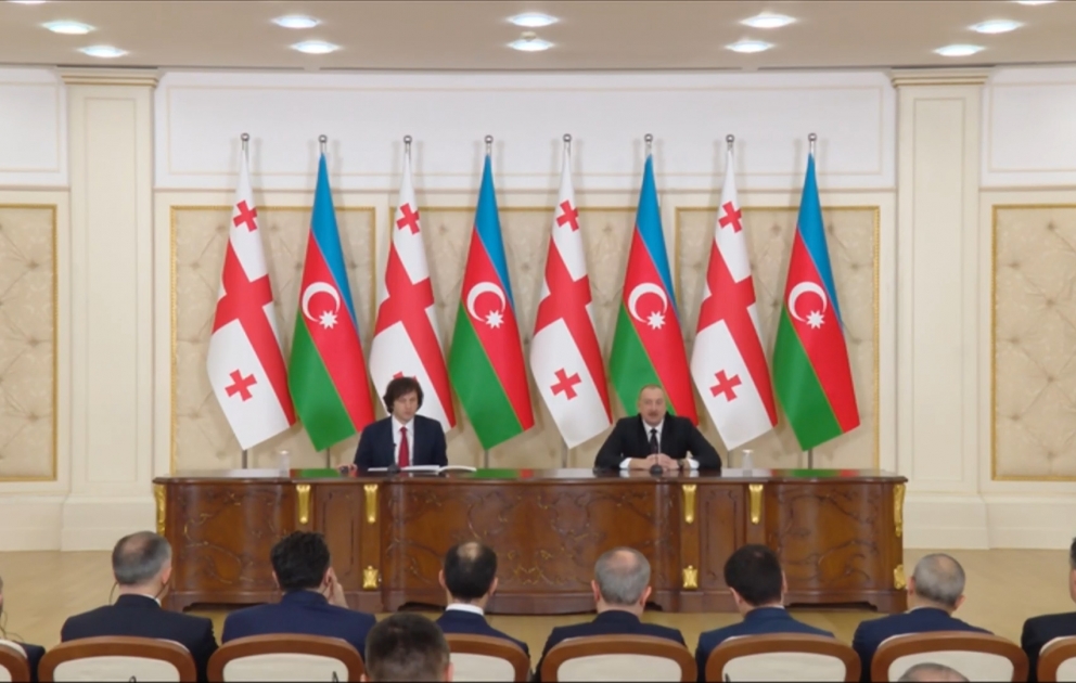 Prezident İlham Əliyev: Bu gün Azərbaycan və Gürcüstan Avrasiya üçün də önəmli ölkələrə çevrilib VİDEO