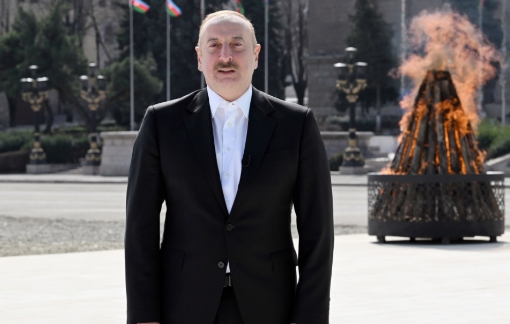 Prezident İlham Əliyev: Dördüncü dəfədir ki, bayram tonqalını azad edilmiş Qarabağda qalayıram VİDEO