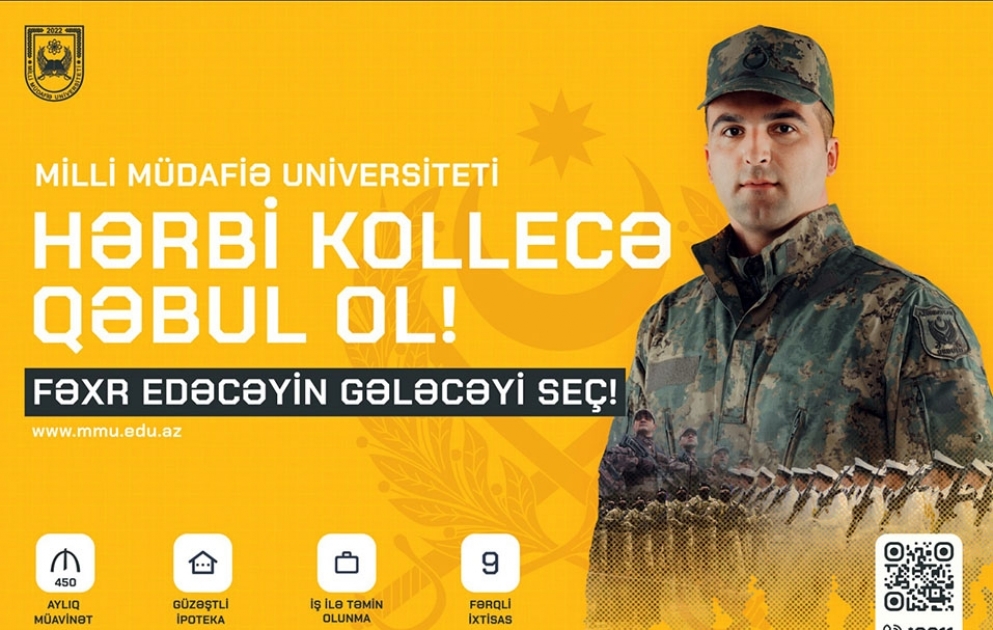 Milli Müdafiə Universitetinin hərbi kolleclərində orta ixtisas təhsili pilləsinə qəbul elan olunub VİDEO